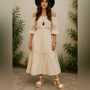 White and Tan Wedges